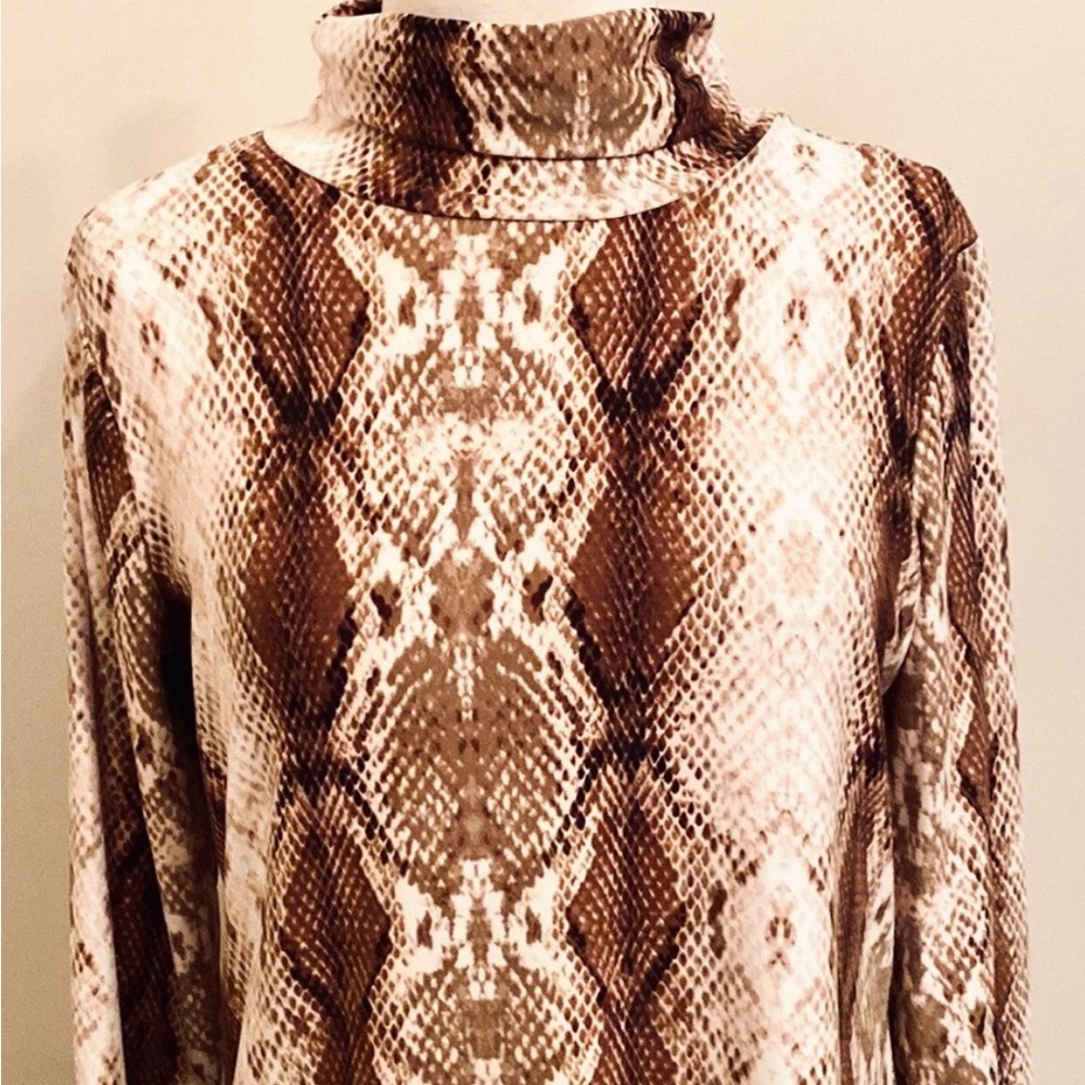 Apt. 9 Snakeskin Print Turtleneck Blouse In Women… - image 1